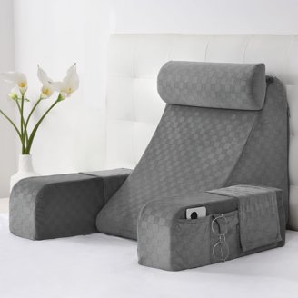Tijoree Reading Pillow With Arm Rest - Gaming & Lap Pillow For Sitting In Bed Or On The Sofa, Supports Arms For Reading, Crafting, Or Playing