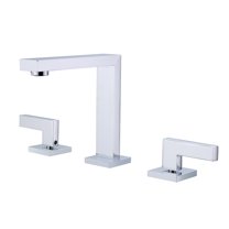 Ultra-Modern Widespread Bathroom Sink Faucet, Deck Mounted Three Holes Basin Faucet