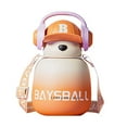thumbnail image 2 of Botella de agua para niños, taza de entrenamiento, 650 ml, fácil de limpiar, botella para beber a prueba de fugas, botella para deportes al aire libre naranja, 2 of 8