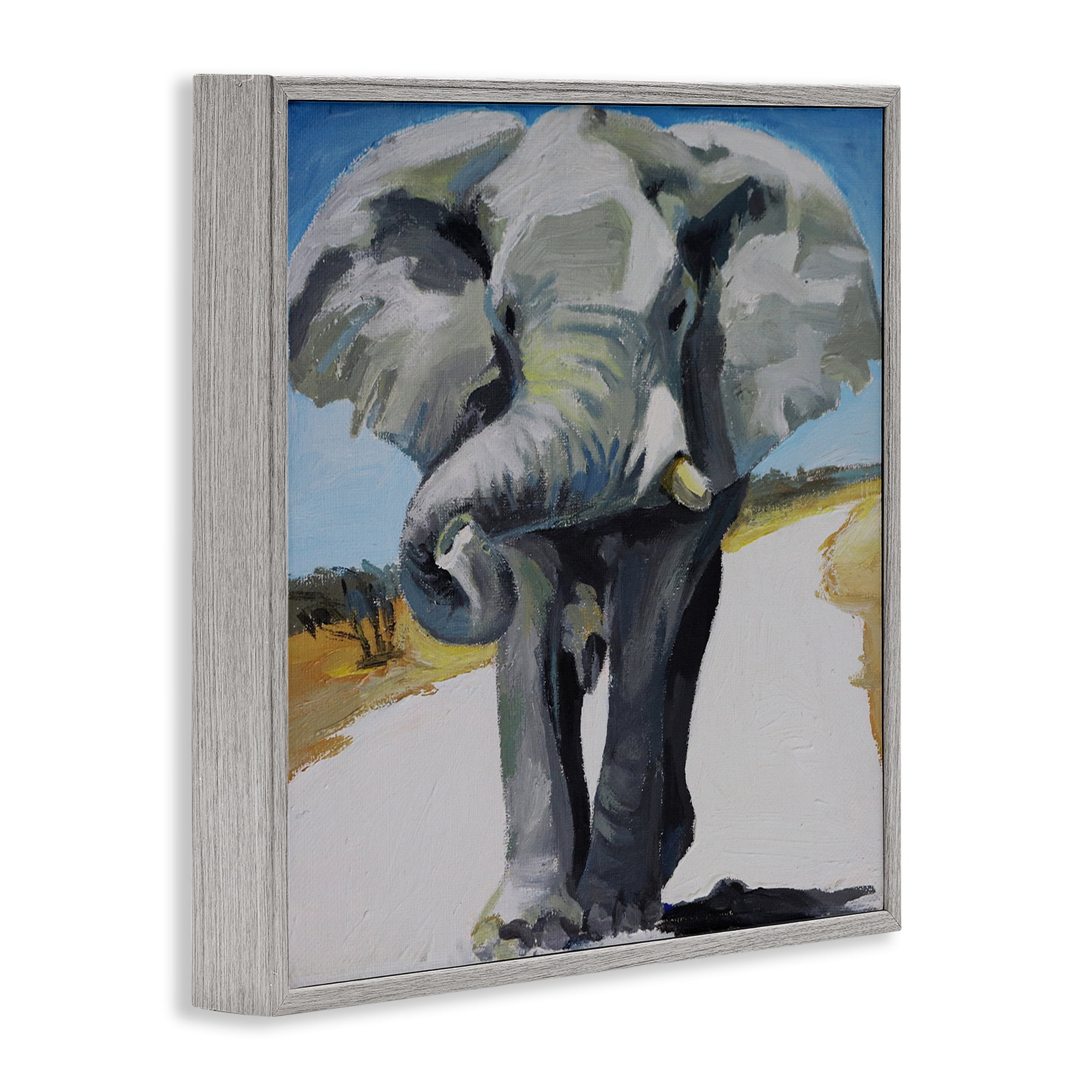 Stupell Industries Majestic Elephant on Path Gray Framed Giclee Art, design by Violeta Vollmer