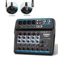 thumbnail image 3 of DENEST 6CH Live Audio Mixer Bluetooth USB DJ Sound Studio Mixing Console Amplifier, 3 of 12