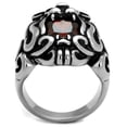 thumbnail image 3 of Luxe Jewelry Designs Men's Stainless Steel Lion Shaped Ring with Garnet Cubic Zirconia - Size 13, 3 of 4