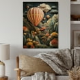 thumbnail image 2 of Designart "Exploring the Skies Coral Hot Air Balloon II" Hot Air Balloon Print on Natural Pine Wood, 2 of 5
