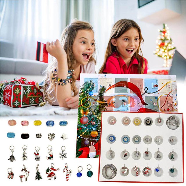 pitrice Advent Calendar Countdown Calendars Lovely Christmas Chain Durable Bracelet Bracelets Beads Exquisite Appearance for Theme Party