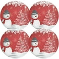 thumbnail image 2 of GZHJMY Christmas Snowman Round Placemats Non-Slip Washable Polyester Table Mats Set of 4 Heat Resistant Placemats for Kitchen Dining Table Decoration, 2 of 7