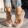 thumbnail image 6 of IUJSOY Flip Flops for Women Espadrilles Boho Rhinestone Platform Sandals Slingback Wedges Heels, 6 of 8