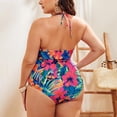 thumbnail image 3 of Gibobby Trajes de Baño Mujer Completos Backless Printed Plus Swimmwear Traje de baño sexy Traje de baño de una pieza Talla de mujer Trajes de baño de una(Rojo,G), 3 of 5