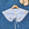 thumbnail image 3 of Ywmsfl Hollow Out Flower for Doll False Collar Ladies Large Shawl Wrap Detachable Embroidered Capelet Clothes Accessories, 3 of 10