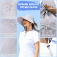 thumbnail image 3 of Womens Sun Hat Outdoor UV Protection Wide Brim Fishing Hat with Ponytail Hole Neck Flap for Beach Hiking Camping, 3 of 9