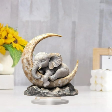 yotijay Figurine Elephant Sleeping on The top Art Craft Statue Ornament for Centerpiece Businesses Home Bathroom Decorating