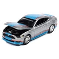 thumbnail image 3 of 2017 Ford Mustang GT Tribute Edition Ingot Silver Metallic with Petty Blue and Red 1/64 Diecast Model Car by Auto World, 3 of 6