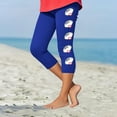thumbnail image 2 of AUNVITO Girls Baseball Print Yoga Capri Pants Sporty Casual Athletic Leisure Stretchy Comfy Capris, 2 of 4