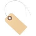 thumbnail image 1 of ¿Etiquetas de envío de Manila con cable n.º 1-2 3/4? x 1 3/8? - Caja de 100 etiquetas de papel con bridas para cables adjuntas y etiquetas de envío pequeñas precableadas con orificio reforzado, 1 of 5