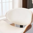 thumbnail image 3 of YOUNIKE Modern 24”H Swivel Barstool, Adjustable Height Counter Stool with Bentwood, Faux Leather Upholstered Bar Stool with Metal Frame, White, 3 of 19