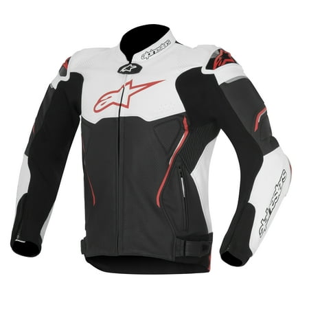 - Alpinestars Atem Mens Leather Jacket Black/White/Red