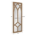 thumbnail image 6 of Kate and Laurel Pierette Windowpane Mirror, 16 x 42, Natural Wood, Tall Framed Cathedral Arched Wooden Overlay Mirror, 6 of 8