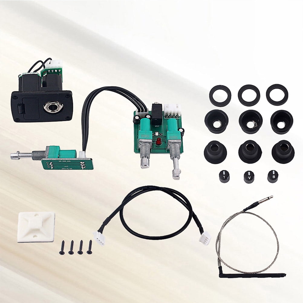 HINTRMENT Band Piezo Pickup System For Ukulele With Treble Bass Volume Preamp With Output Jack For Acoustic Instruments