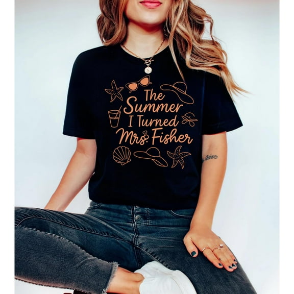 YUHAK The Summer I Turned Mrs. Fisher | Bachelorette Summer Shirt | the summer i turned pretty | Summer Vibes