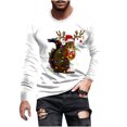 thumbnail image 2 of Blusas y camisas de manga larga con cuello redondo para hombre Blusa de manga larga con cuello redondo y estampado navideño para hombre Blusa de poliéster para hombre, 2 of 3