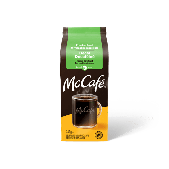 McCafé Premium Medium Dark Roast, Decaf, Ground Coffee, 340g