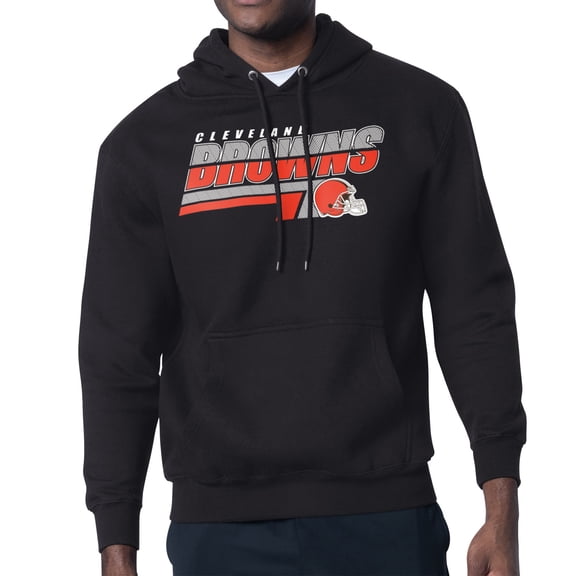 Men's Starter Black Cleveland Browns Logo Push Graphic Hoodie
