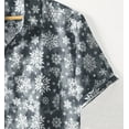 thumbnail image 5 of LA LEELA Men's Holiday Beach Holiday Short Sleeve Santa Claus Party Hawaii Holiday Shirt Hawaiian Christmas Tree Shirts for Men L Grey Snow Flakes, 5 of 6