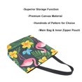 thumbnail image 3 of FORMRS Womens Canvas Tote Bag with Zipper Inner Pocket Shoulder Handbag, Flamingo Floral Pattern, 3 of 7