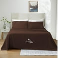 thumbnail image 2 of Couture Charm Hotel Luxury 500-TC Peruvian Pima Cotton Olympic-Queen Size 4-Pcs Sheet Set Fits Upto 27-30" Deep Pocket (Stripe, Chocolate), 2 of 4