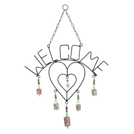 Woodland Imports Twin Metal Welcome Wind Chime