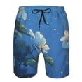 thumbnail image 3 of Logiee Hibiscus Flowers Calm Water Print Mens Swim Trunks Quick Dry Board Shorts,Breathable Hawaii Beach Shorts Swimwear Bathing Suits-3X-Large, 3 of 6