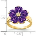 thumbnail image 2 of 14K Yellow Gold 6mm Heart Amethyst Aa Diamond Ring (Size 6) Made In United States y4583am/aa, 2 of 5