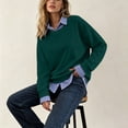 thumbnail image 7 of Hurxie Womens Sweatshirt Casual 2 in 1 Striped Patchwork Collar Tops Shirts Business Casual Fall Outfits for Women, 7 of 7