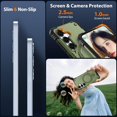 thumbnail image 6 of Samsung Galaxy-S25-Case with Magsafe, 2×Screen Protector, S24 Magnetic Phone Case Anti-Fingerprint Military Grade Shockproof Protective Cover for Galaxy S24/S25,Green, 6 of 14