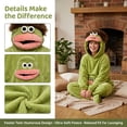 thumbnail image 4 of Silly Onesie Funny Big Mouth Monster Onesie Polar Fleece Hooded One Piece Pajamas Soft Plush Loungewear, No Shoes Included, 4 of 8