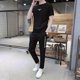 thumbnail image 3 of Conjuntos de pantalones superiores, chándal básico genial, ajuste regular, camiseta barata para hombre, conjunto de 2 piezas, trajes deportivos elásticos, ropa elástica S para hombres, 3 of 5