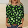 thumbnail image 2 of Stamzod Women's T Shirts Short Sleeve Tees Lucky Irish Graphic Loose Summer Tops Plus Size Fashion 2026 Green F XXL, 2 of 5
