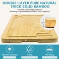thumbnail image 2 of BABONIE Bamboo Cutting Board, Wood Chopping Board with Juice Groove and Hanging Hole, 15" x 10", 2 of 8