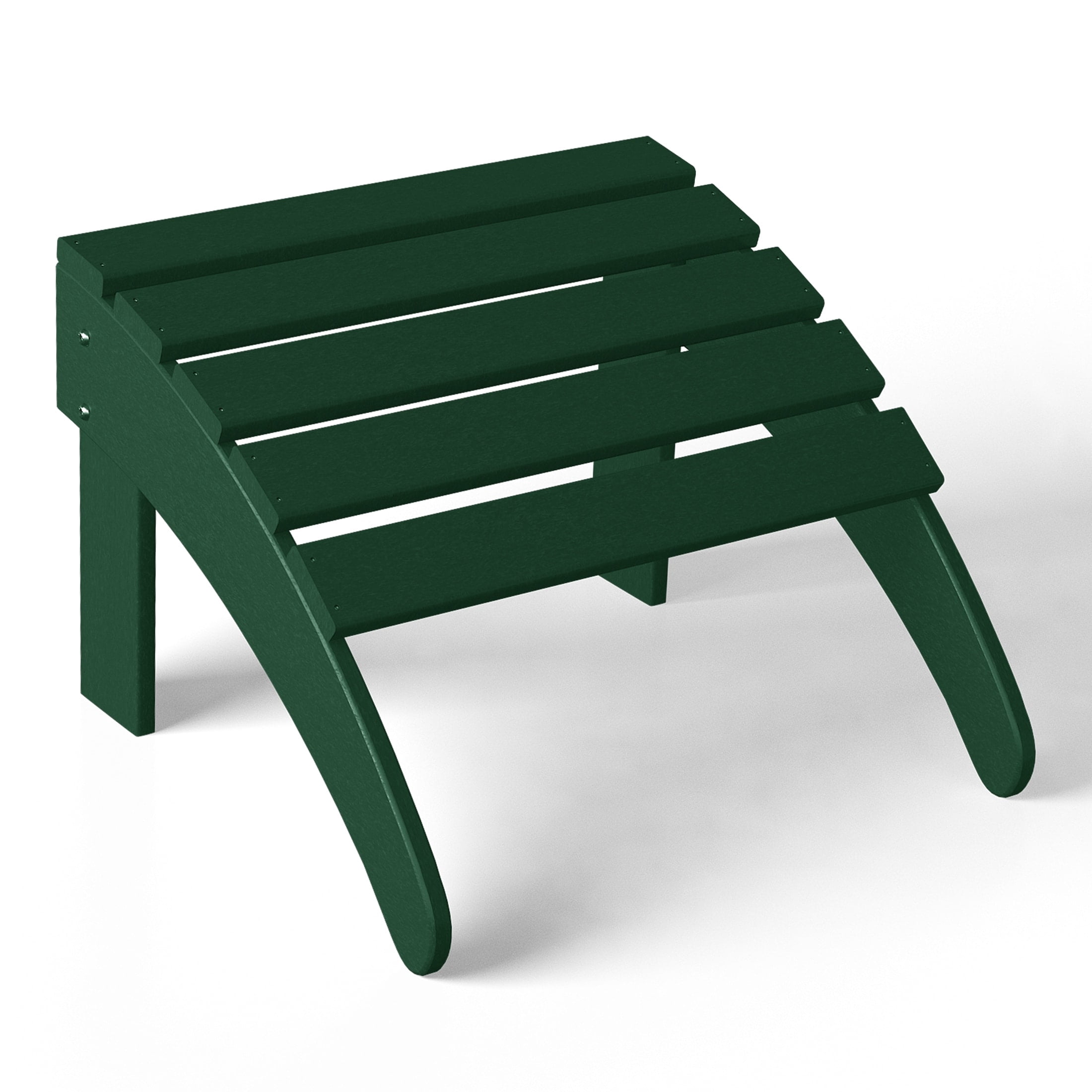 Polytrends  Laguna Hdpe All Weather Outdoor Patio Foldable Ottoman Dark Green