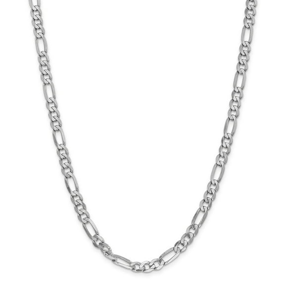 14k WG 6.0mm Flat Figaro Chain