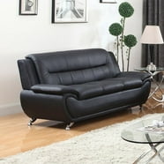 OSP Home Furnishings Pacific Easy-Care EspressoFaux Leather Sofa Couch ...