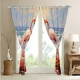 thumbnail image 3 of Flamingo Curtains for Living Room,Pink Rose Curtains Drapes Romantic Flowers 30%-50% Blackout Curtains 2 Panels 42"Wx90"L,Ocean Bird Love Window Curtains, 3 of 5