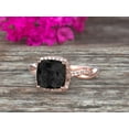thumbnail image 4 of 2.05 Carat Cushion Cut Black Diamond Moissanite Engagement Ring Infinity Twisted Halo Stacking Band Promise Ring 10k Rose Gold, 4 of 5
