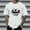 White, variant on Men's Creepy Smile Crewneck T-Shirt Spooky Face Printed Novelty Halloween Clothes Short Sleeve Scary Tee Tops