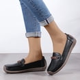 thumbnail image 4 of Fesfesfes Black Flats shoes Round Toe Snail Shoes Sweet Middle Age Mom's Flats Shoes Comfortable Lightweight Shoes 41(8.5), 4 of 5