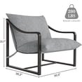thumbnail image 3 of Qinaqin Set de 2 Gris Sling Accent Chairs con Metálico Frame y Suave Cushions para Living Sala o Dormitorio Easy to Assemble, 3 of 6