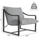 thumbnail image 2 of Mid-century moderno sling accent chair: comfy fabric sala de estar sillas con heavy-duty metal frame, lounge reading armchair para sala de estar y dormitorio, fácil montaje, gris, 2 of 8