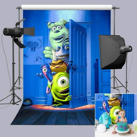 Image of Blue Photography Backdrop Horror Monster Photo Background Playroom Decorations Children Baby Boys Birthday Photo Booths