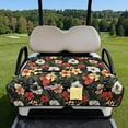 thumbnail image 2 of Xixirimido Portable Golf Cart Seat Covers, Quilted Golf Cart Seat Towel Blanket with 4 Pockets Universal Fit for EZGO Club Car and More 2 Person Seats Carts, Tropical Hibiscus Floral Leaf, 2 of 8