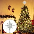 thumbnail image 3 of Christmas Star Tree Topper, Lighted 14.5” Silver Star Tree Toppers with 100 LED Lights Christmas Tree Top Ornament for New Year Holiday Home Office Indoor Decorations, 3 of 6