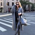 thumbnail image 3 of Women Oversized Hooded Open Front Cardigan Cable Knit Sweaters Solid Color Chunky Single Breasted Long Sweater Coats, 3 of 5
